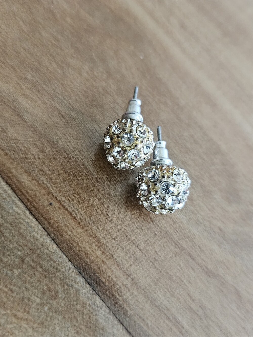 Crystal Pavé Ball Stud Earrings - Gold Crystal